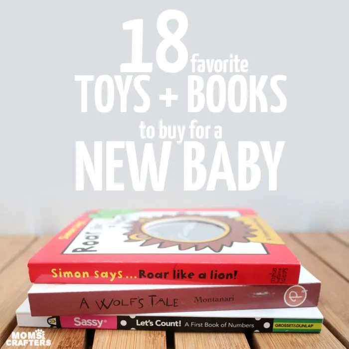 Whether you're looking for play-based gift ideas to bring to a baby shower, or the best baby toys to add to your baby registry, this list will sort it all out for you! This full guide shows you which toys are best, which are basic, which are fun, as well as fun baby book gifts too.