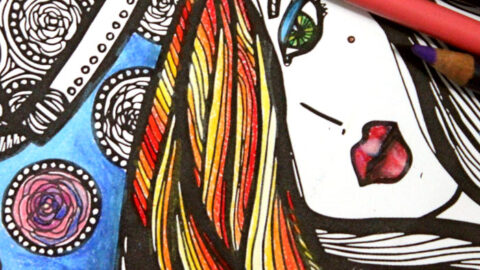 Free printable coloring page for adults: Lady in Hat