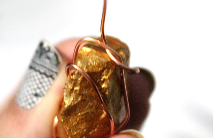 This DIY gold nugget jewelry is so easy to make and one of the cheapest jewelry making tutorials I've seen! Such an easy rock craft and teaches basic wire wrapping to make the pendants. The earrings take literally five minutes.