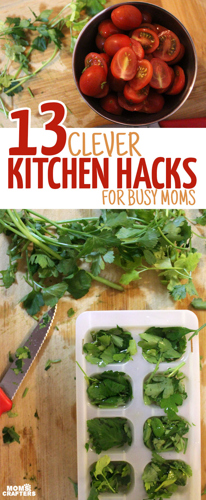 13 Clever Kitchen Hacks for Busy Moms - okay, you don't need to be a mom for all of these life tips to be relevant, but a lot will also really help in families with kids. These life hacks are so genius - it will make your cooking much easier!