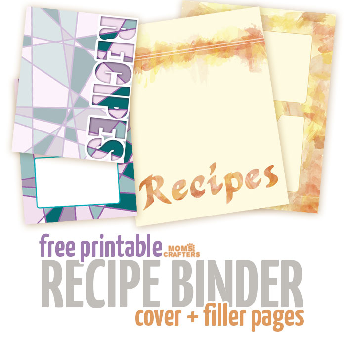 Download these free recipe binder printables to organize your kitchen! You get free printable recipe cards pages, plus a cover for the binder - in two cool, trendy print options.