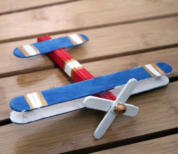 Make this super fun airplane craft - it works as a DIY wooden toy airplane too! I made it for my toddler but big kids can make it too :) It's an adorable flight and travel themed craft for kids