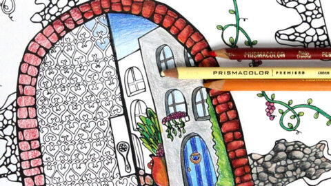 Arched City Coloring page for adults