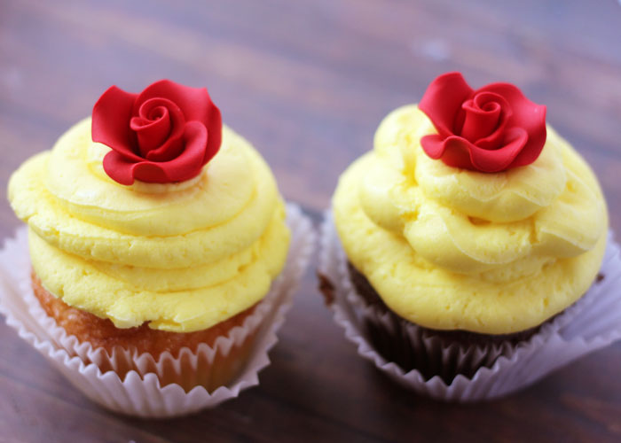 If you're looking for Beauty & The Beast party ideas, why not give these beautiful and easy Belle cupcakes a try. Don't you just love 'em? What a fun food idea!