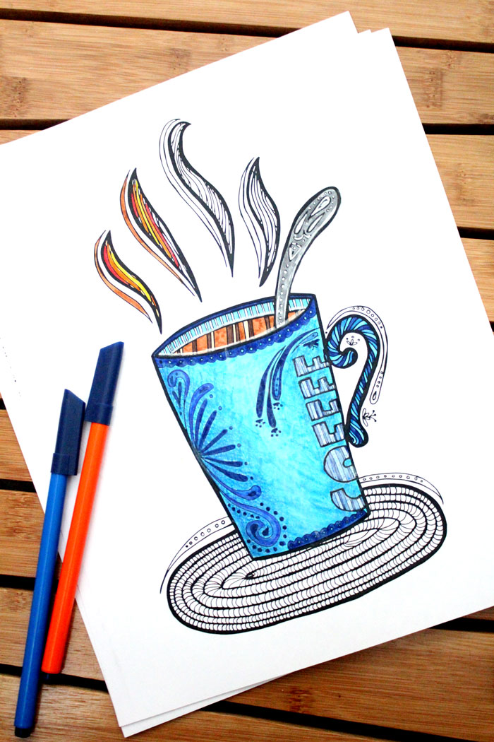 Adult Coloring Pages for Coffee Lovers