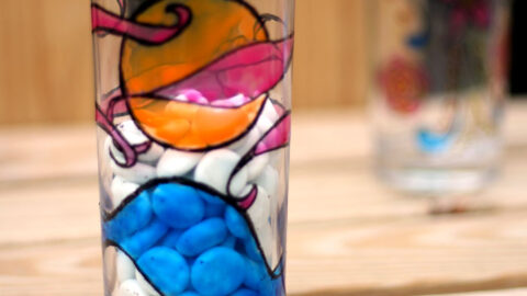 DIY Painted Glasses from Adult Coloring Pages