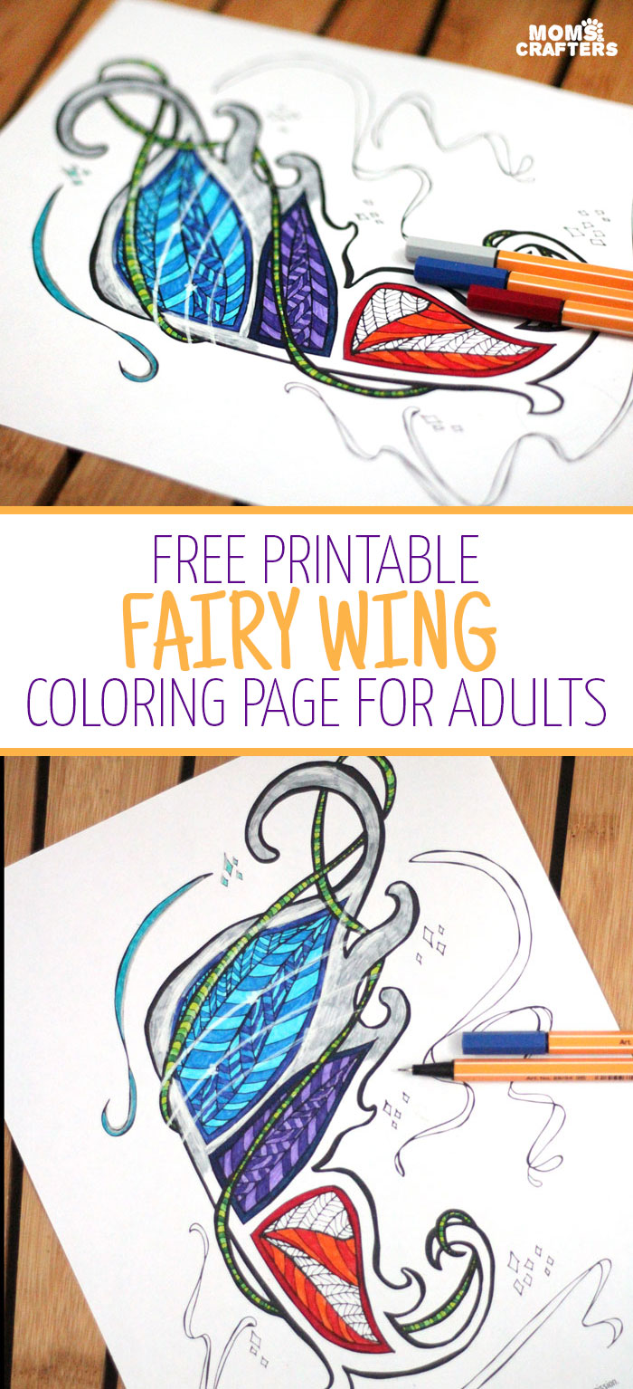 Want a fun freebie? This fairy coloring page for adults is totally free to download! Grab this free printable colouring page for grown ups and challenge yourself with a medium-complexity, high-relaxation activity.