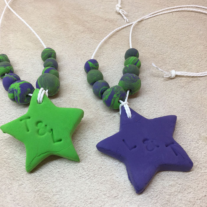 Make these adorable friendship necklaces using air dry clay! What a fun and easy jewelry making craft for tweens and teens - perfect for sleepovers!