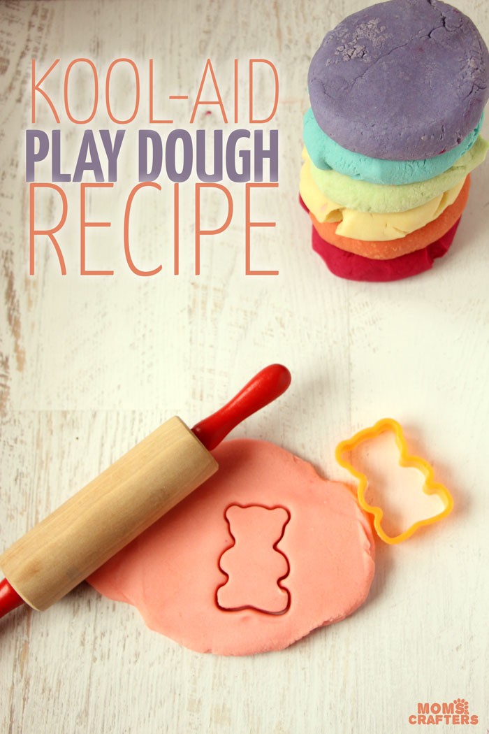 Make some easy homemade play dough with this KOOL-AID play dough recipe. You can even get true red play dough with it!! 