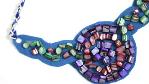 DIY Bib Necklace with a pretty mosaic