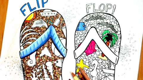 Ocean coloring pages for adults – sea doodles