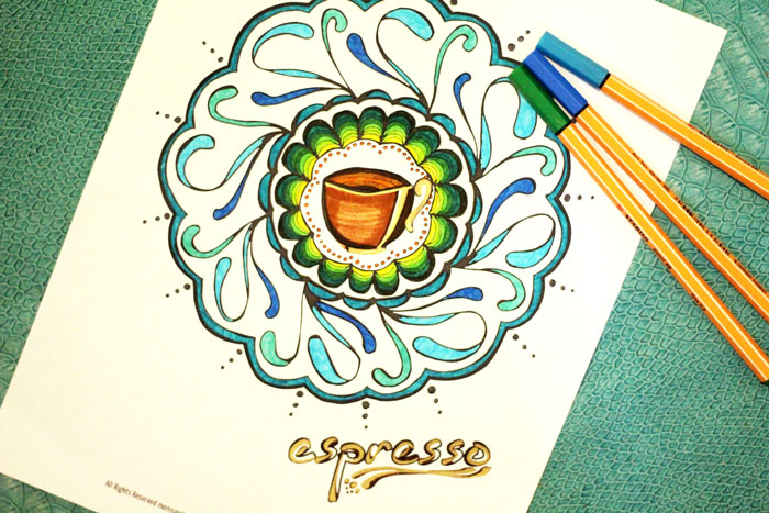 I love these coffee mandala coloring pages for adults! It comes in a tea version and an espresso version - great for relaxing and coloring in and then hanging in my kitchen. I want to hang it in my breakfast nook.