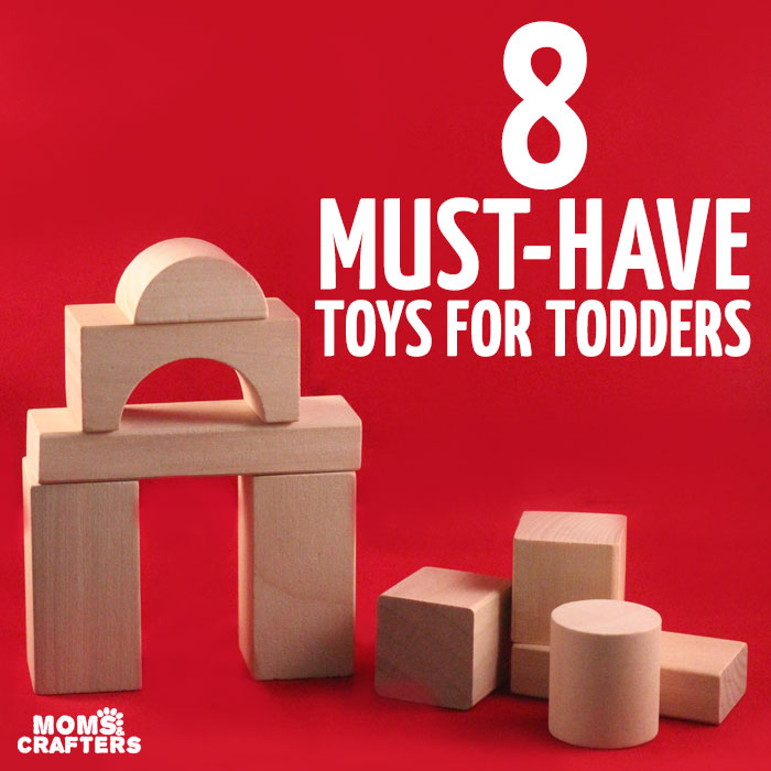 Toddlers learn so much through play - these must have toys for toddlers are perfect for first birthday gifts or to jumpstart a healthy playful toy closet.