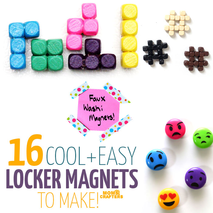 Check out these 16 COOL MAGNET CRAFTS - diy magnets that are perfect for your locker or fridge! These locker magnets include emojis, hashtags, washi tape, and plenty more cool stuff. Perfect back to school crafts for tweens and teens...