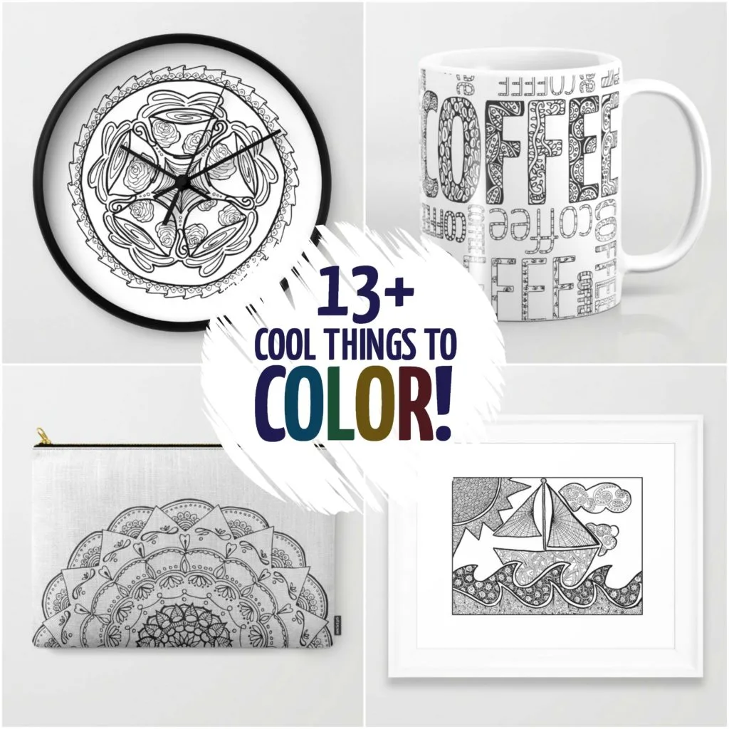 Do you love adult coloring books and pages but want to take it a step further? These things you can color in feature detailed designs for grown-ups to color! You don't need to look for things to do with your colouring pages - you can just color these right away! Wouldn't they make perfect gift ideas?!
