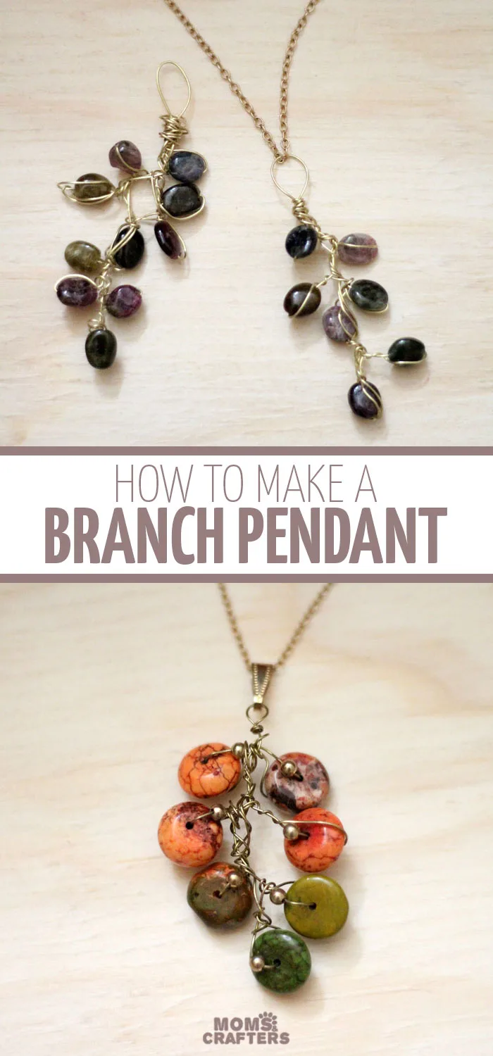 This stunning branch necklace is cheaper and easier to make than you might think! It's a great beginner wire wrapping jewelry making tutorial, and is a great autumn craft or DIY gift idea for the holidays!