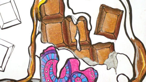 Chocolate with Chocolate Coloring page for adults (free printable)