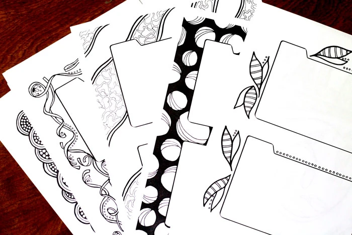 Printable recipe binder coloring pages for adults - so cool! this is such an artful and unique way to organize recipes you get from others.