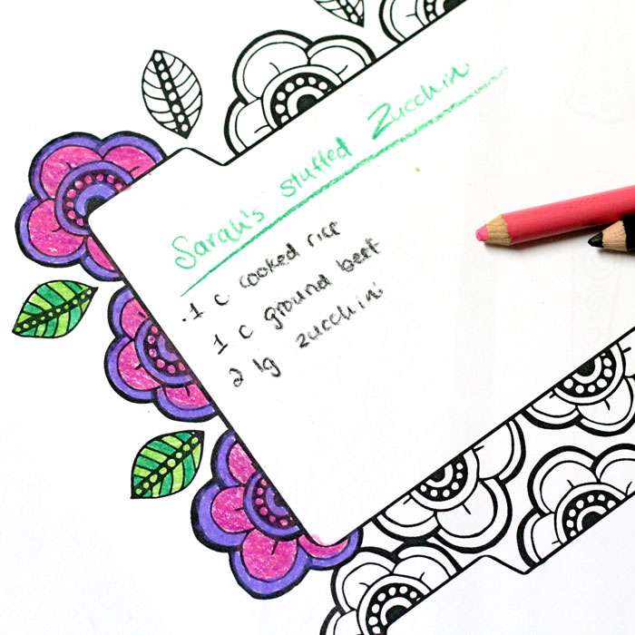 Color-in Recipe Binder