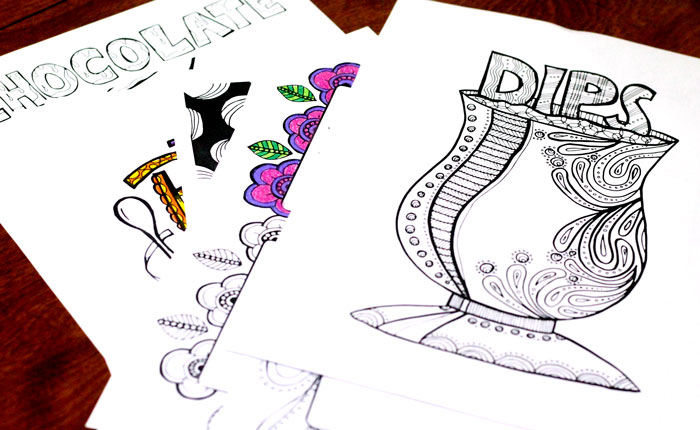 Printable recipe binder coloring pages for adults - so cool! this is such an artful and unique way to organize recipes you get from others.