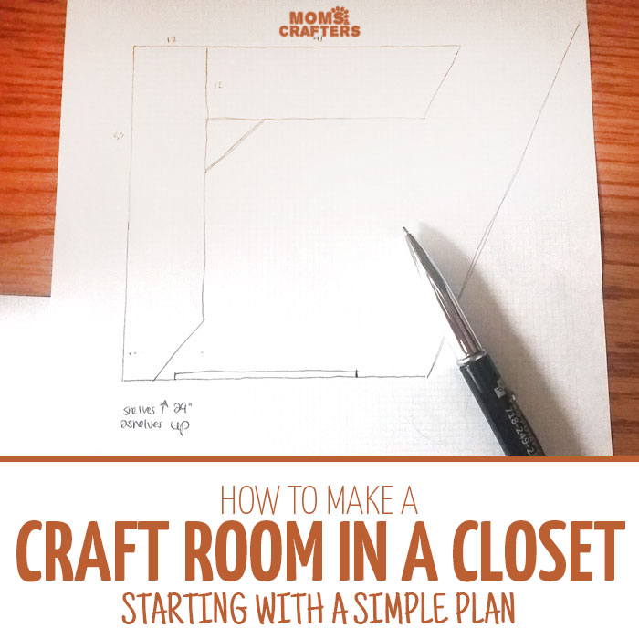 I have no space so turning a big closet into a craft room is a perfect idea! See the planning stages for a budget-friendly craft room in a closet - this is so simple and doable, even if you're not a builder.