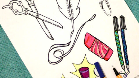 Office Supplies Coloring Page