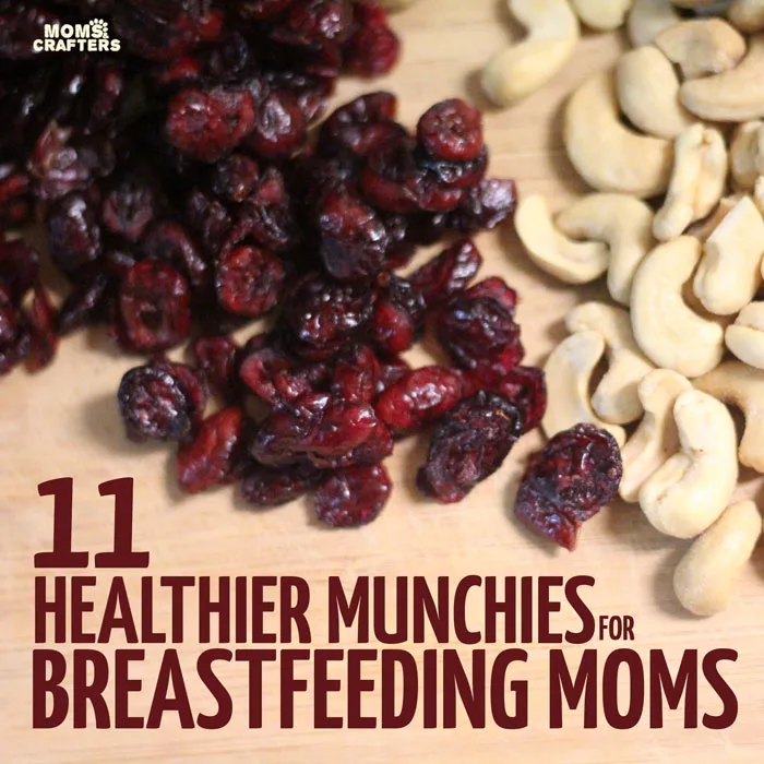 Are you a ravenous breastfeeding mama, who's trying to still be healthy? I'm with you! Here's a list of 11 healthier snacks for breastfeeding moms who don't want to give in to the munchies... but need to.