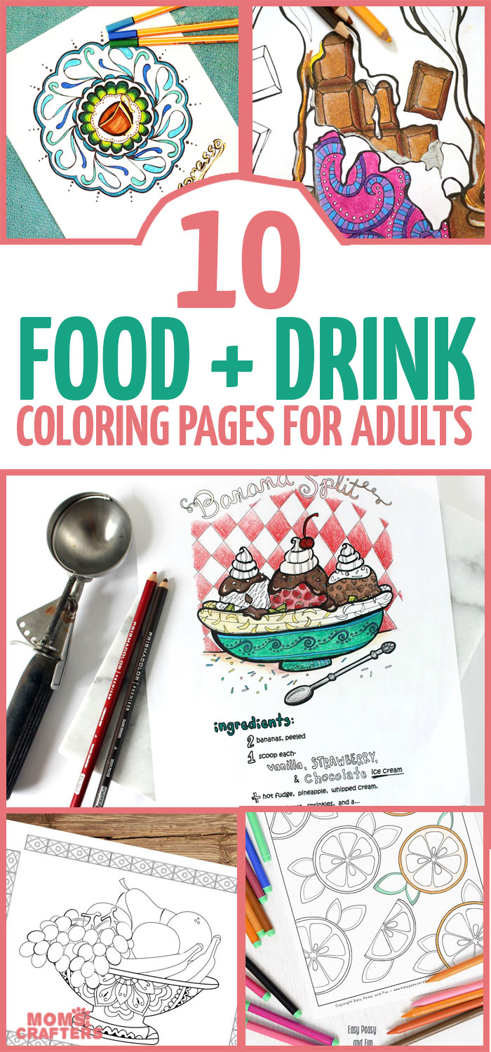 Food Coloring Pages for Kids & Adults