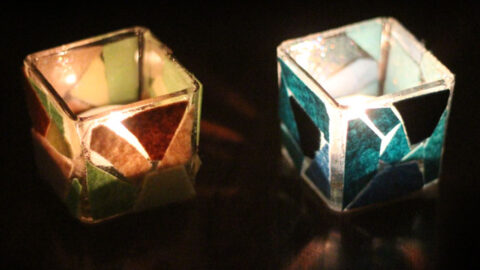 Felt Mosaic Candle Holders
