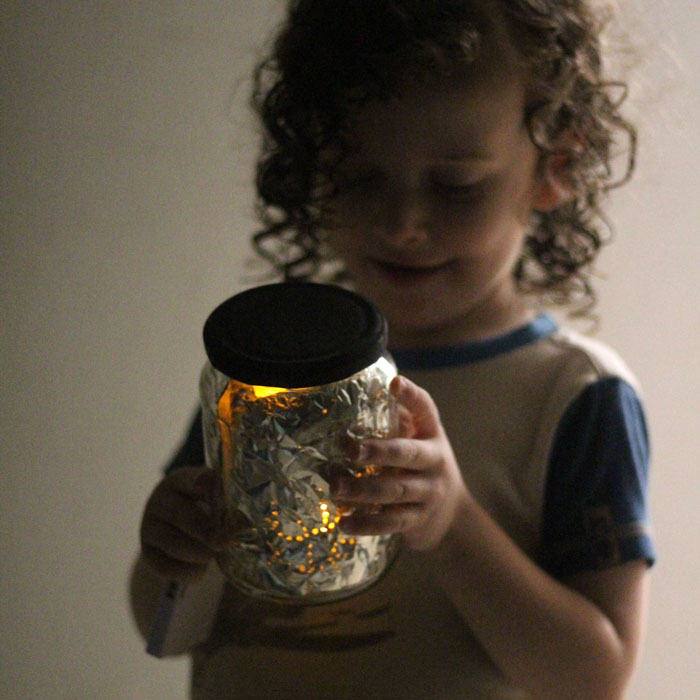 Make a beautiful starry night light that projects starts onto your wall! This fun toddler craft is great for kids of all ages - including preschool - as well. IT's made using recycled jars and based on the free Amazon Prime series Creative Galaxy that will give you plenty more kids craft ideas to try!