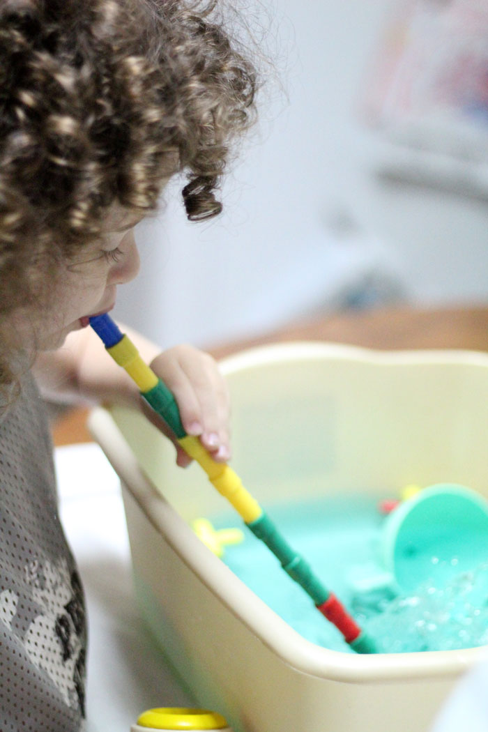 Check out this cool pipes and water play for toddlers activity - a fun sensory soup activity for toddler but also perfect for preschool and young kids! It incorpirates some engineering, problems solving, fine motor skills, plus some plain old silly fun!