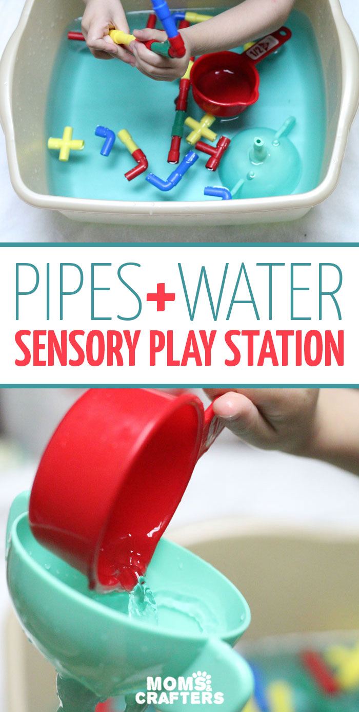 Check out this cool pipes and water play for toddlers activity - a fun sensory soup activity for toddler but also perfect for preschool and young kids! It incorpirates some engineering, problems solving, fine motor skills, plus some plain old silly fun!