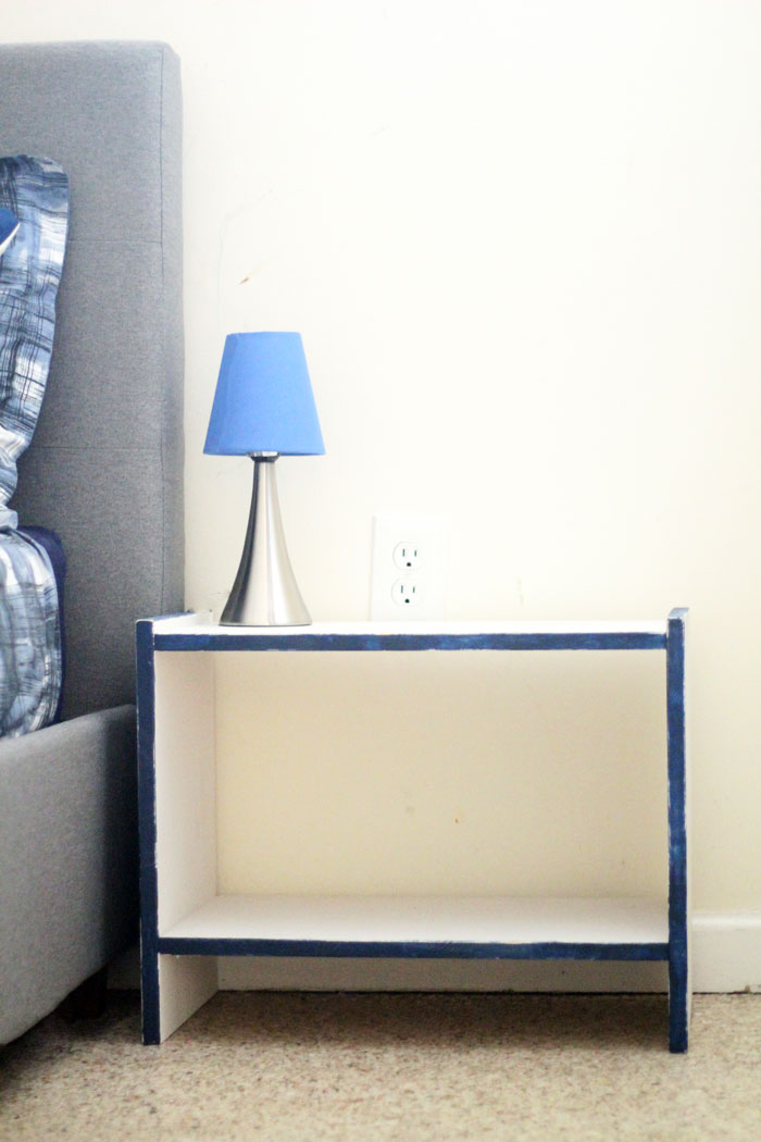 This IKEA RAST night stand makeover is so easy! The DIY color accent nightstand really pulls together the entire bedroom - which was remade on a shoestring. You'll love these budget-friendly bedroomd decor ideas and this easy IKEA RAST hack that can be done during naptime.