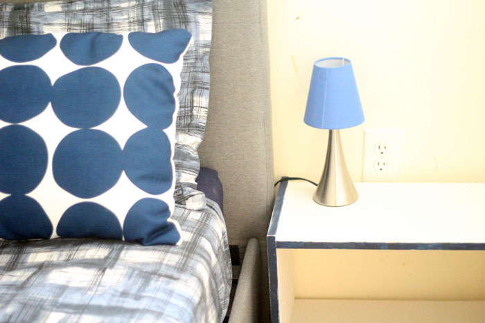 This IKEA RAST night stand makeover is so easy! The DIY color accent nightstand really pulls together the entire bedroom - which was remade on a shoestring. You'll love these budget-friendly bedroomd decor ideas and this easy IKEA RAST hack that can be done during naptime.