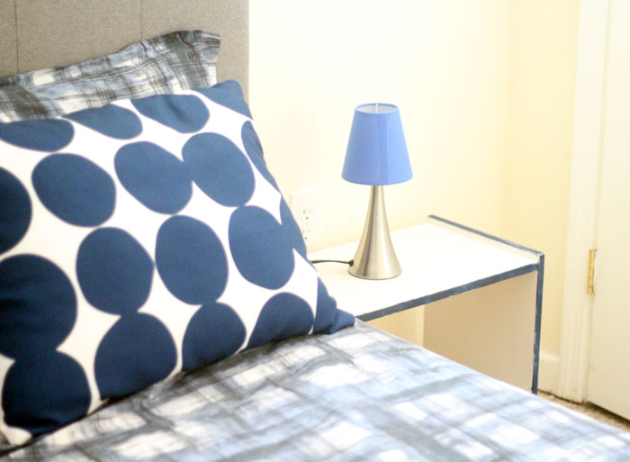 This IKEA RAST night stand makeover is so easy! The DIY color accent nightstand really pulls together the entire bedroom - which was remade on a shoestring. You'll love these budget-friendly bedroomd decor ideas and this easy IKEA RAST hack that can be done during naptime.