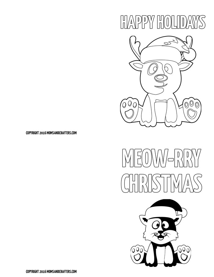 printable christmas cards to color