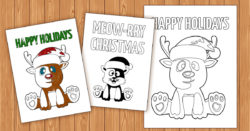 Free Printable Color-in Holiday Cards for Kids * Moms and Crafters