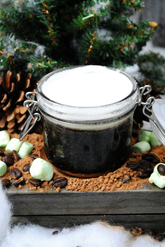 DIY scrubs and beauty products make great homemade gift ideas! This mint cocoa sugar scrub recipe is easy to prepare in large batches and a wonderful way to make your own presents.