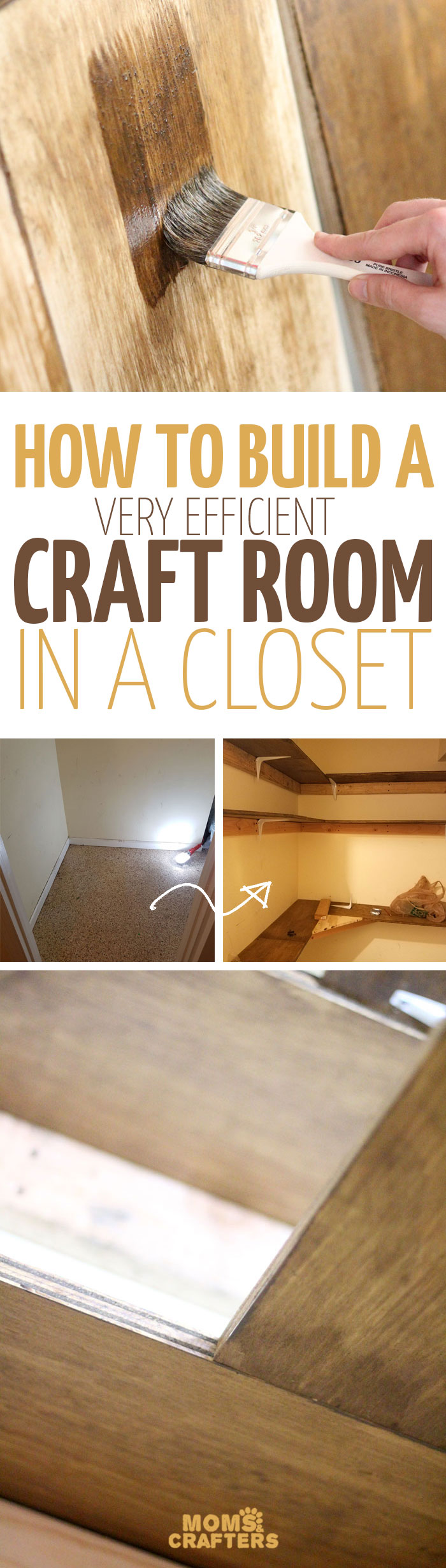 Have you ever considered builting a craft room in a closet? It's not as hard as you think! With the right plan, you can make a very functional craft area in a tiny space. It's a DIY home project you don't want to miss!