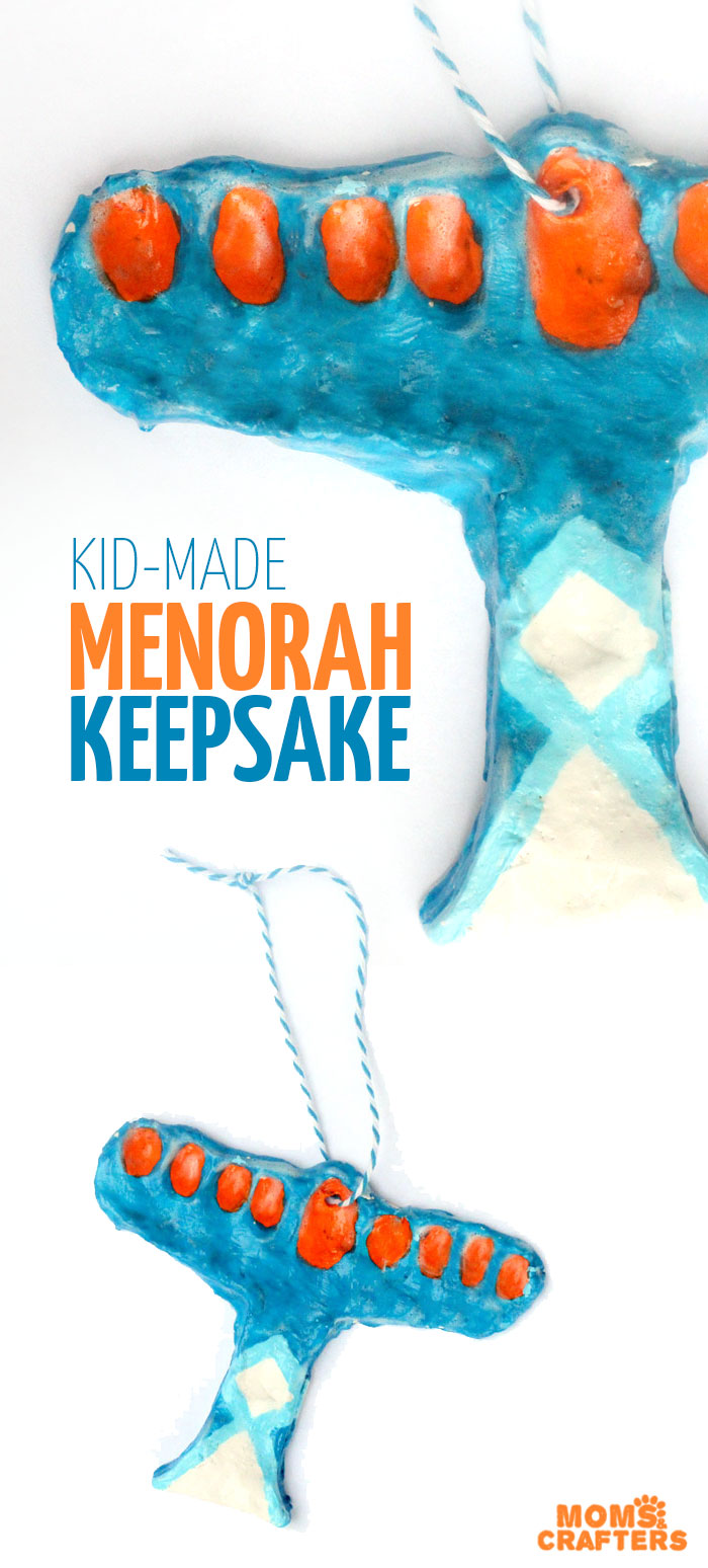 Make this fun Hanukkah craft for kids - a beautiful fingerprint menorah keepsake made using clay! This air dry clay craft for Chanukah is open-ended and perfect for toddlers, preschoolers, and kids. The final result can range from kid-made to professional looking!