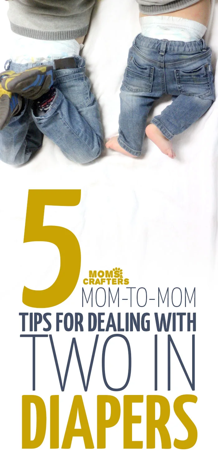 Having two in diapers can be a pain in the butt (pun intended) but it doesn't have to be! These simple mom to mom parenting tips and tricks will help make it a lot easier and more doable. So if your toddlers and babies are still in diapers, click to read these time-saving ideas