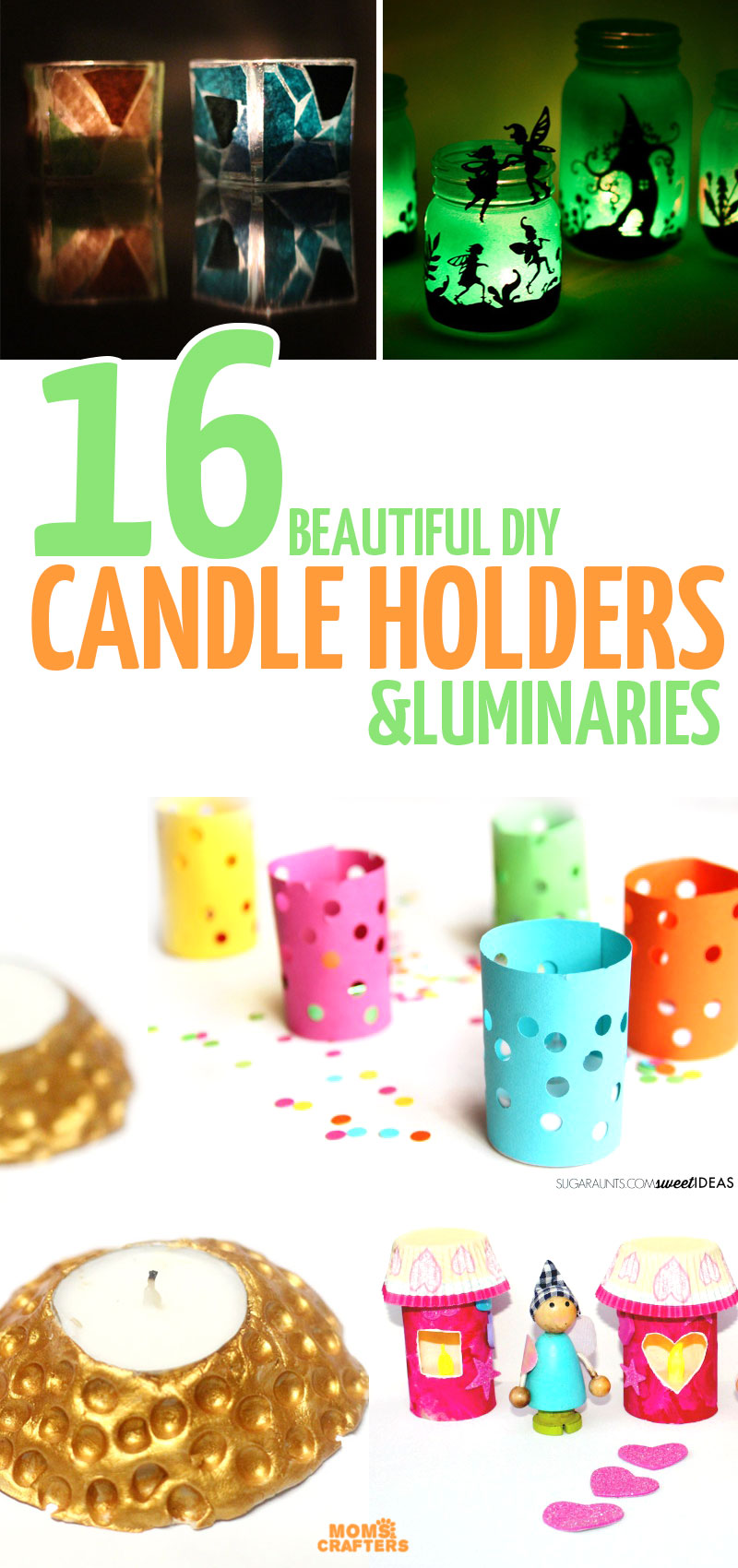 These DIY candle holders and lanterns are beautiful and easy to make! INcluding ideas for winter, chrismas, and all year round - and for all ages and skill levels, including kids, teens, and grown-ups, easy ideas, advanced ideas. Click for more!