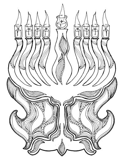 Finally - Hanukkah coloring pages for adults - I love these! I think I'm going to put these out at my Chanukah party next week. IT's a great activity for teens and tweens too who love adult colouring pages