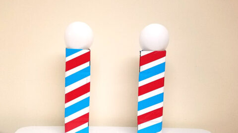 Barber Shop Party Decor – Make a Barber’s Pole Centerpiece!