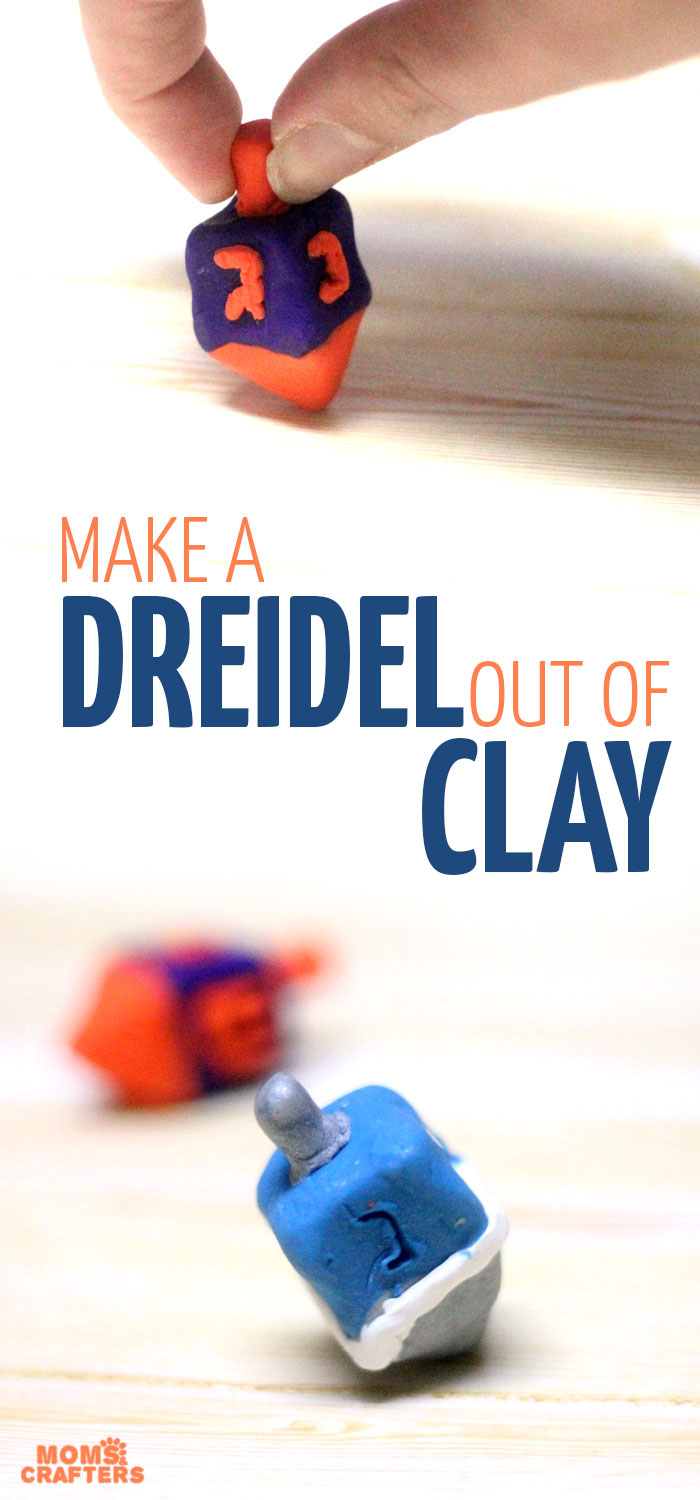 How to make a dreidel out of clay a perfect craft for Hanukkah!  You can totally do these as a chanukah party activity since they don