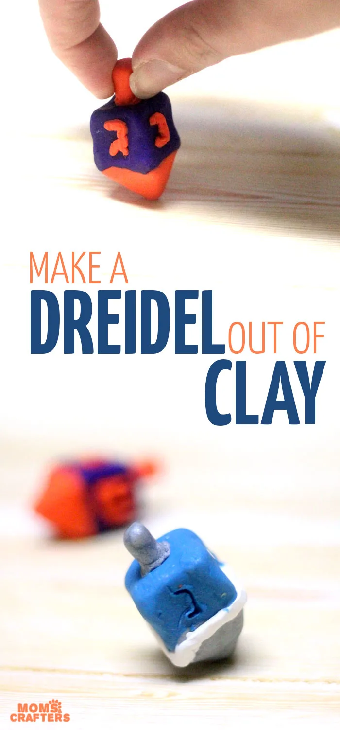 How to make a dreidel out of clay a perfect craft for Hanukkah! You can totally do these as a chanukah party activity since they don't take too long to bake and make a cool gift for kids as well.