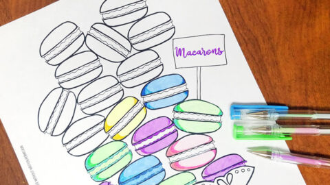 Free Printable Macarons Coloring Page for Grown-ups