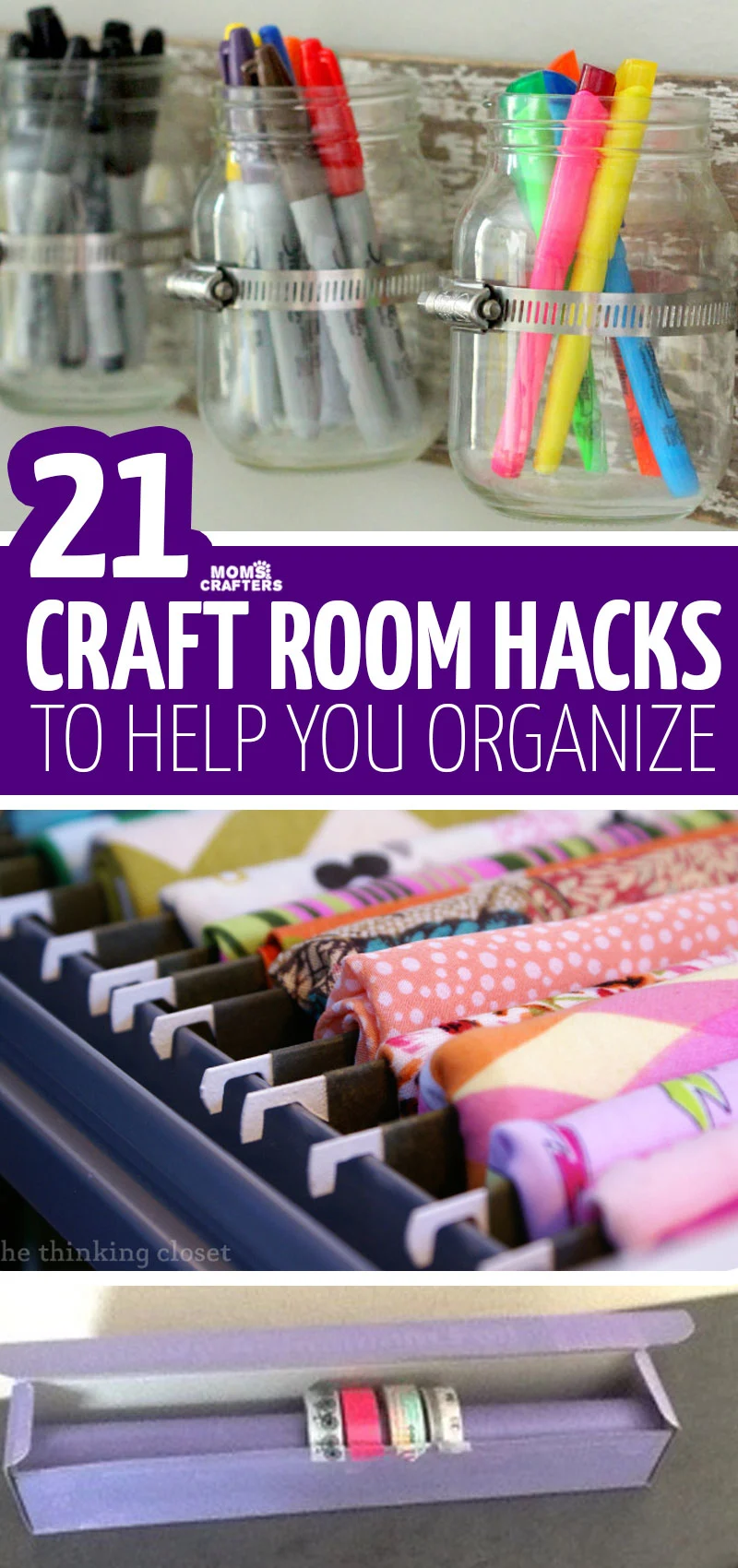 Clickfor craft room organization tips, hacks, and solutions that you can DIY! These cool scraft supplies storage ideas are perfect for organizing your craft room. #craftroom #organization #crafts