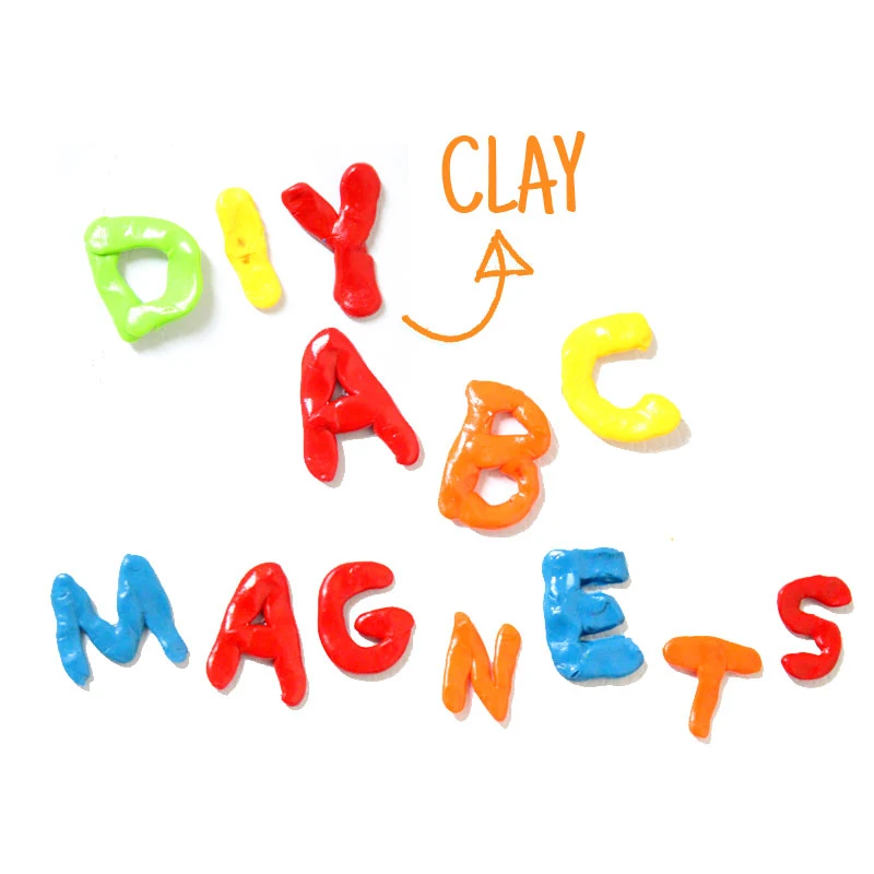 Make these fun DIY alphabet magnets using clay - love this DIY gift idea for young children! IT's a great way to teach the abc's and perfect for preschoolers. The glossy finish makes it look great.