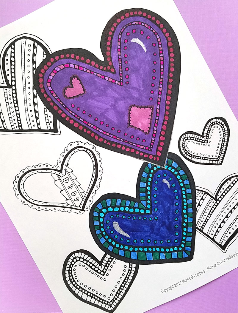 100+ printable heart coloring pages: A huge collection of hearts for  coloring, crafting & learning, at